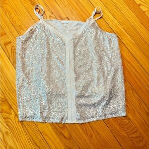 Maurices cream sequin tank top size 2XL